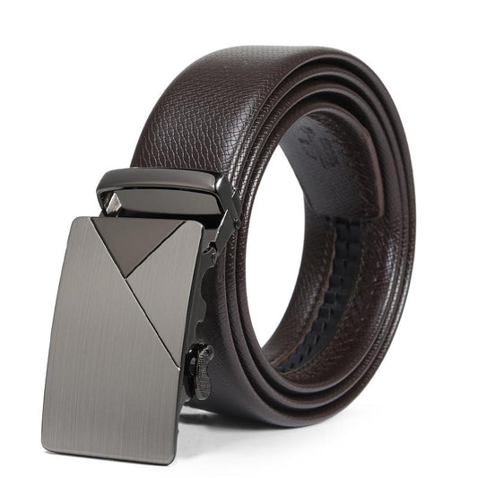 Leather Belt for Men With Slide Buckle